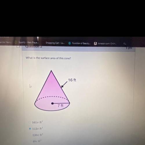 What is the surface area of this cone ?