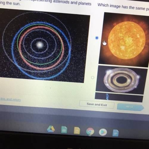Look at this diagram representing asteroids and planets orbiting the sun which image has the same p