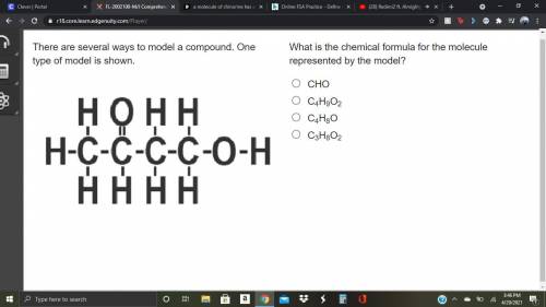 There are several ways to model a compound. One type of model is shown.

4 C's are connected in a