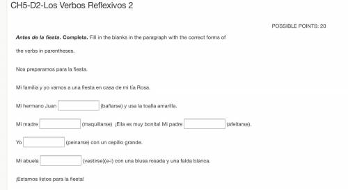 Pls help fast spanish home work