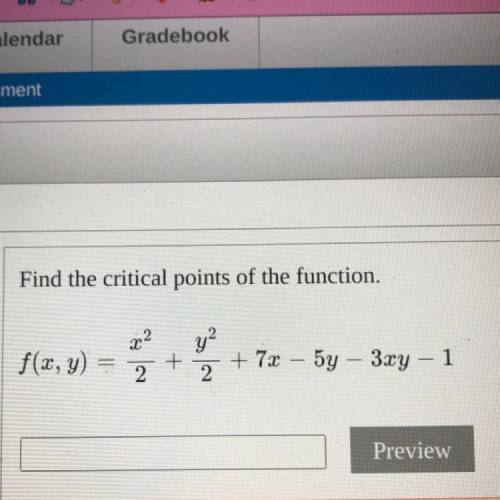 Find the critical points of the function