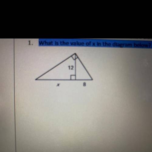 What is the value of X in the diagram below￼