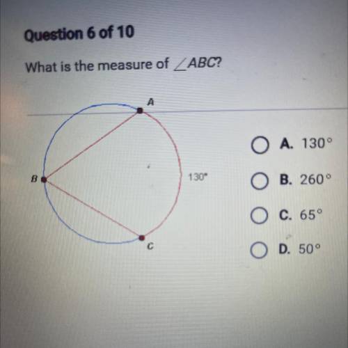 What is the measure of angle ABC ?
