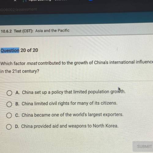 Which factor most contributed to the growth of China's international influence in the 21st century?