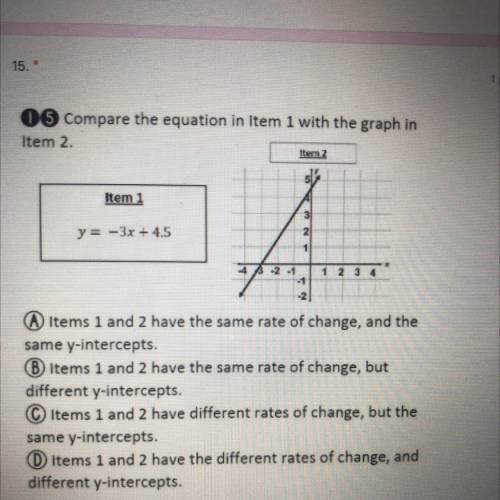 HELP ME compare the equation in item one with the graph an item two