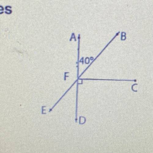 Name an angle of 
A) 40°