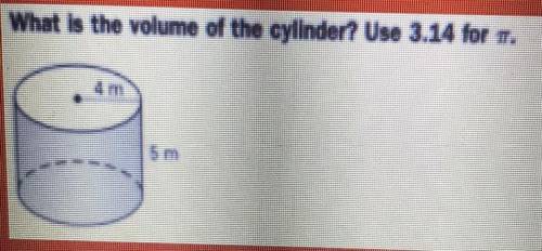 What is the volume of the cylinder? Use 3.14 for T.