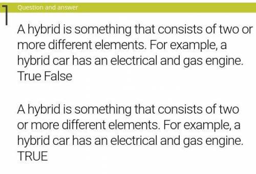 A hybrid is something that consists of two or more different elements. For example, a hybrid car has