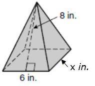 Find the volume of the pyramid with x = 10.6. Round to the nearest tenth.