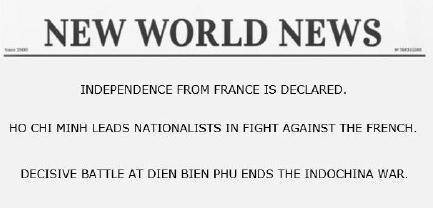 What event does the headline describe?

A.the Vietnamese independence movement
B.the battle to rem
