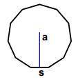 Find the area of this regular polygon if s = 11 and a = 8