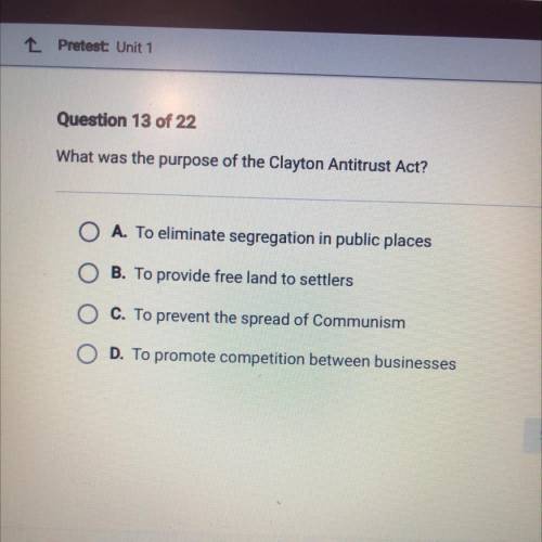 What was the purpose of the Clayton Antitrust Act?