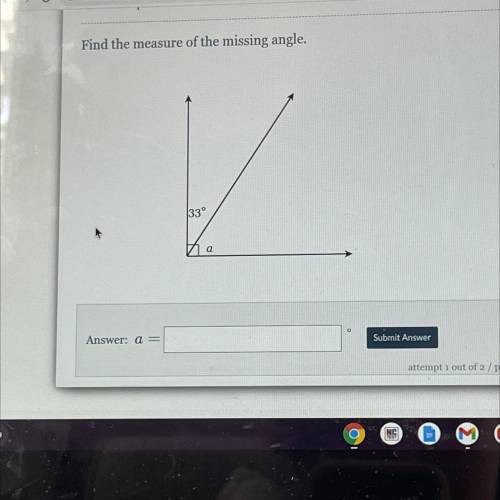 Find the measure of the missing angle, i’ll mark brainliest