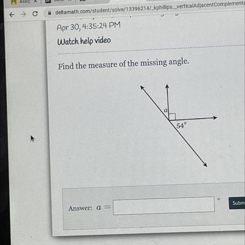 Find the measure of the missing angle :)