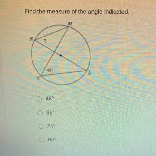 ￼find the measure of the angle indicated.