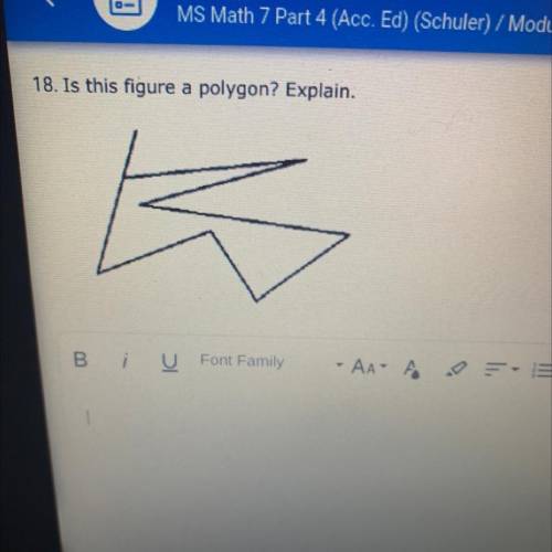 18. Is this figure a polygon? Explain.