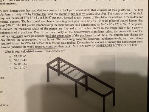 Help, quick please. I need help with my engineering word problem