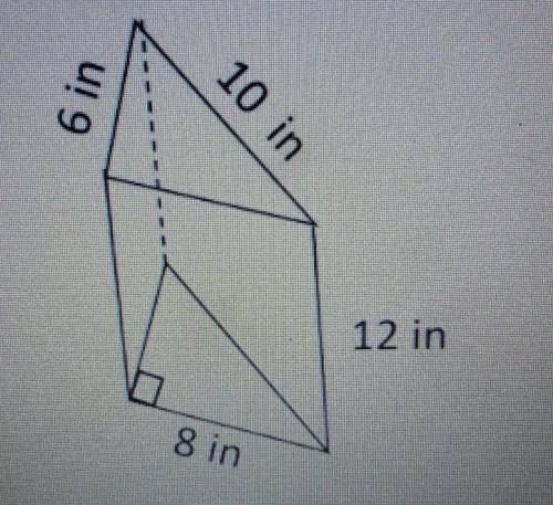 Find the surface area of the right prism :​