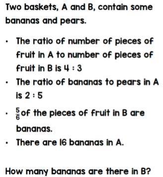 How many bananas are there in B?