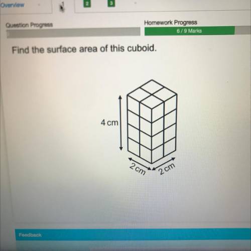 Find the surface area of this cuboid.
