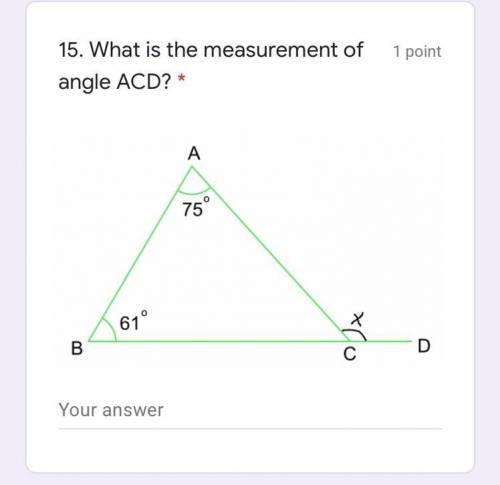 What is the measurement of angle ACD?