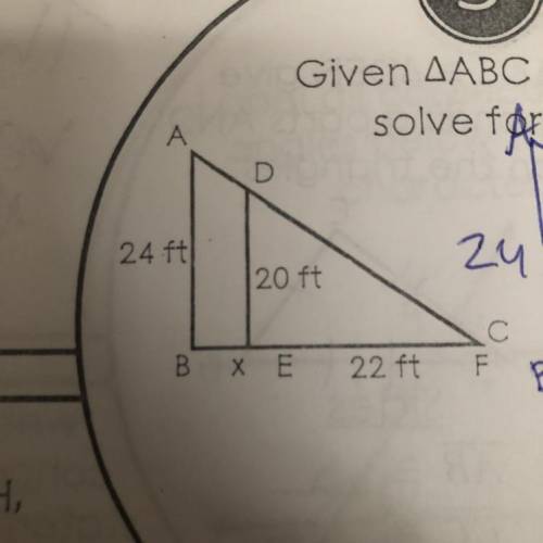 ABC~DEF solve for BF please??