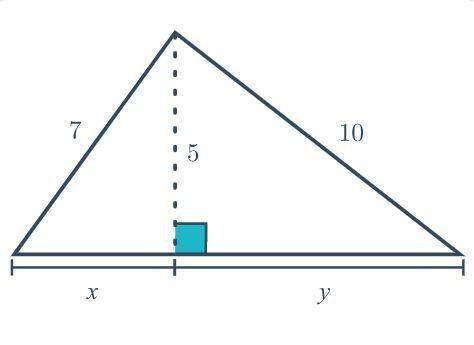 53. Find the value of x and y. Round your answer to two decimal places.