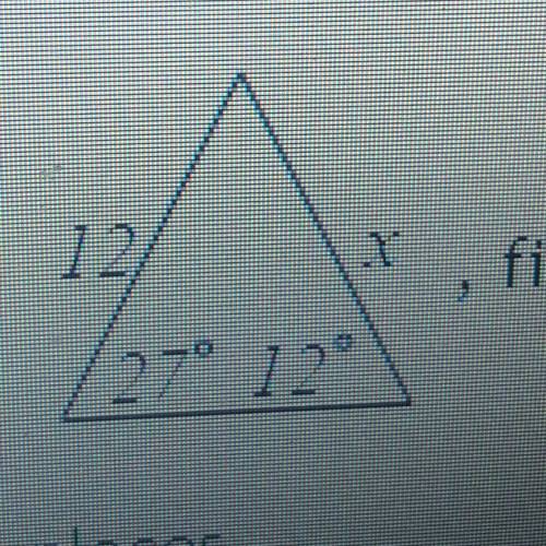 Given the triangle
find the length of side 2 using the Law of Sines.