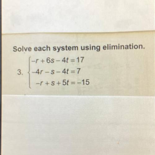 Solve each system using elimination plsss help