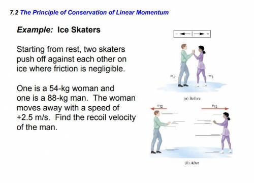 PLEASE HELP

A 64.0-kg male ice skater is facing a 42.0-kg female ice skater. They are at rest on t