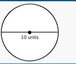 What is the approximate area of the circle? Answer options with 4 options A. 31.4 square units B. 7