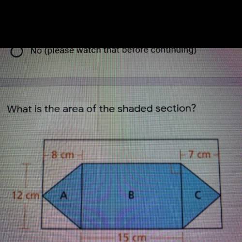 What is the area of the shaded section?