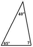 What is the measure of the angle in the polygon shown below?

A) 75 
B) 85 
C) 95 
D) 255