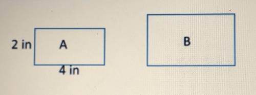 The area of rectangle B is 50% more than the area of the rectangle A.What is one possible set of di