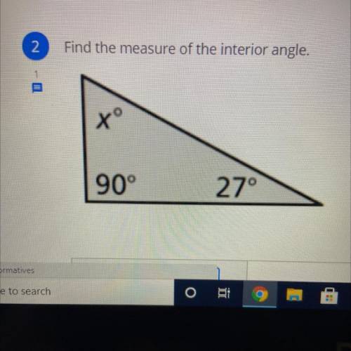 Find the measure of the interior angle.