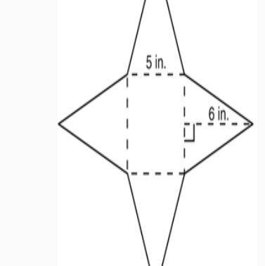 The 4-pointed star figure is made of 1 square and 4 congruent triangles.

What is the area, in squ