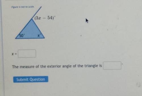 X=The measure of the exterior angle of the triangle is:​