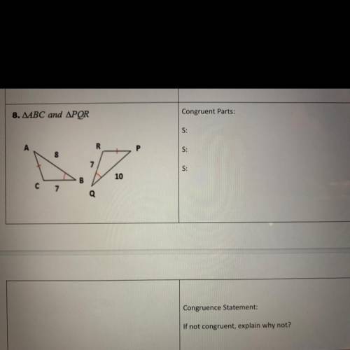 I stayed up all night trying to figure out this question but I just can’t

This is sss congruence,