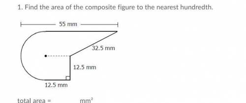 PLEASE HELP ME! I DON'T HAVE MUCH TIME LEFT!

Find the area of the composite figure to the nearest