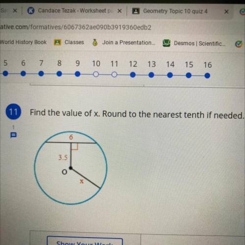 Find the value of x. Round to the nearest tenth if needed.