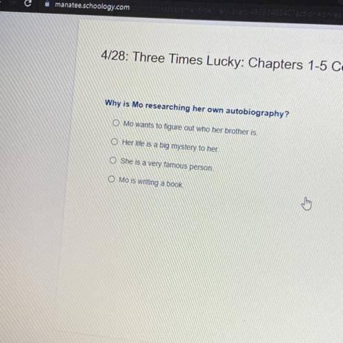 Please No links, on the book Three Times Lucky