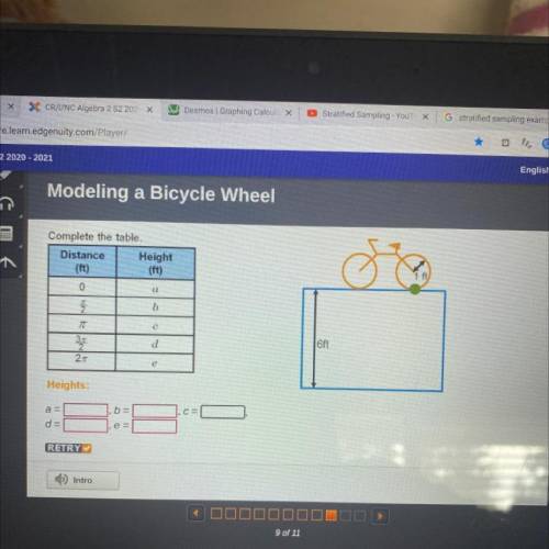 Complete the table, modeling a bicycle wheel