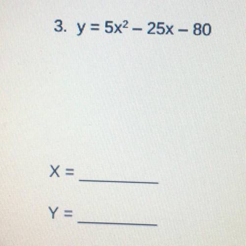 Find the vertex of the parabola. Use -b/2a to find x and then substitute your answer to find y.