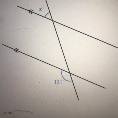PLEASE HELP ME. Below are two parallel lines with a third line intersecting them.