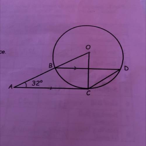 10. Shown is a circle centre o

BC and D are points on the circumference
ABO S a straight line
AC