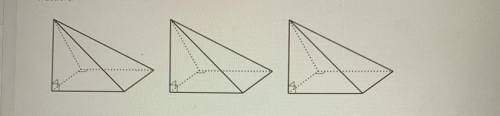 15 pts. These 3 congruent square pyramids can be assembled into a cube with a side length of 1 foot