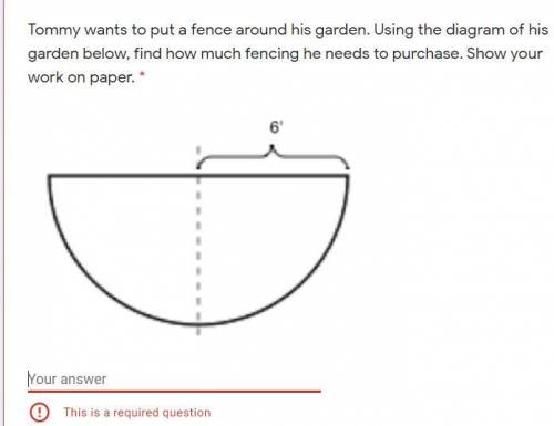 Tommy wants to put a fence around his garden. Using the diagram of his garden below, find how much