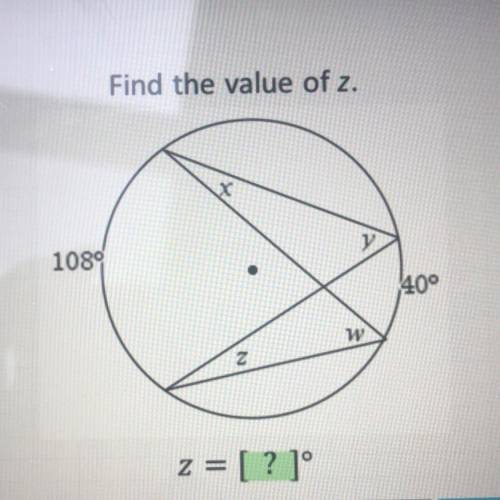 Find the value of z.
x
y
1089
400
w
N
z = [? ]°