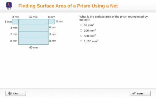 A net is formed by 2 rectangles. 1 rectangle has a base of 40 millimeters and a height of 21 millim