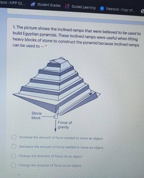 the picture shows in the inclined ramps that where believe to be used to build Egyptian pyramids th